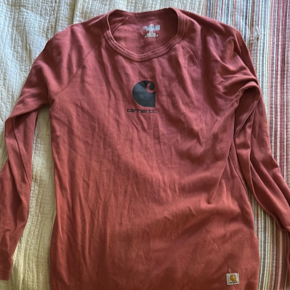 Carhartt Brick Red Long Sleeve Tee
